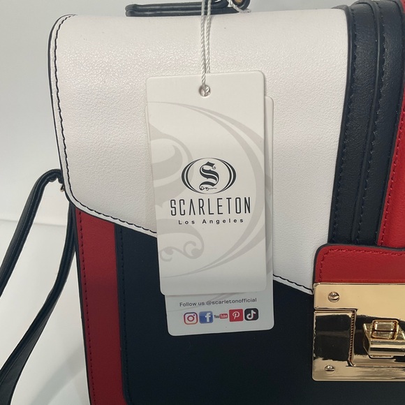 Scarleton High Quality Faux Leather Sturdy Shoulder Bag Gold Hardware Twist Lock - Picture 4 of 16